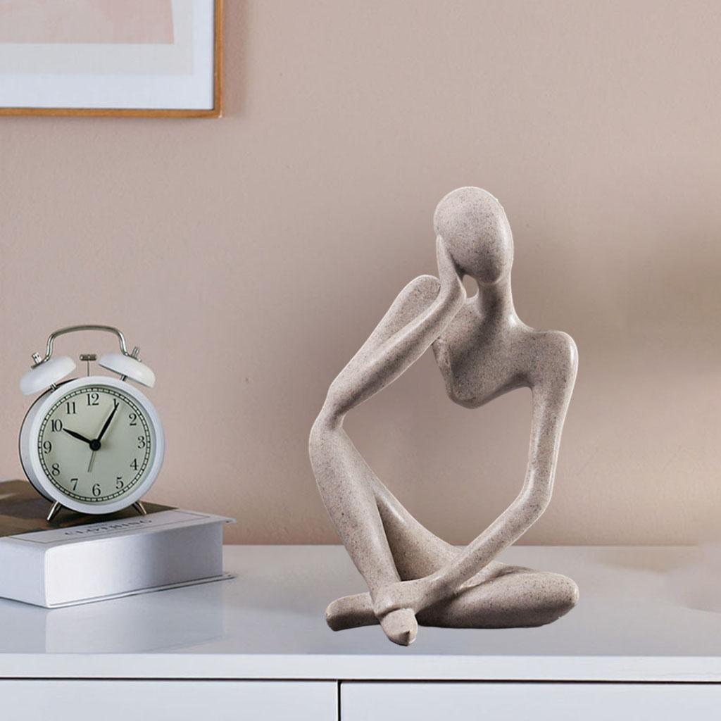 Thinker Statue Abstract Sculpture Bookshelf Decor Resin