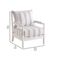 thumbnail image 5 of 34 Inch Accent Chair, Reversible Pillow Backrest, Fabric, White, Navy, 5 of 5