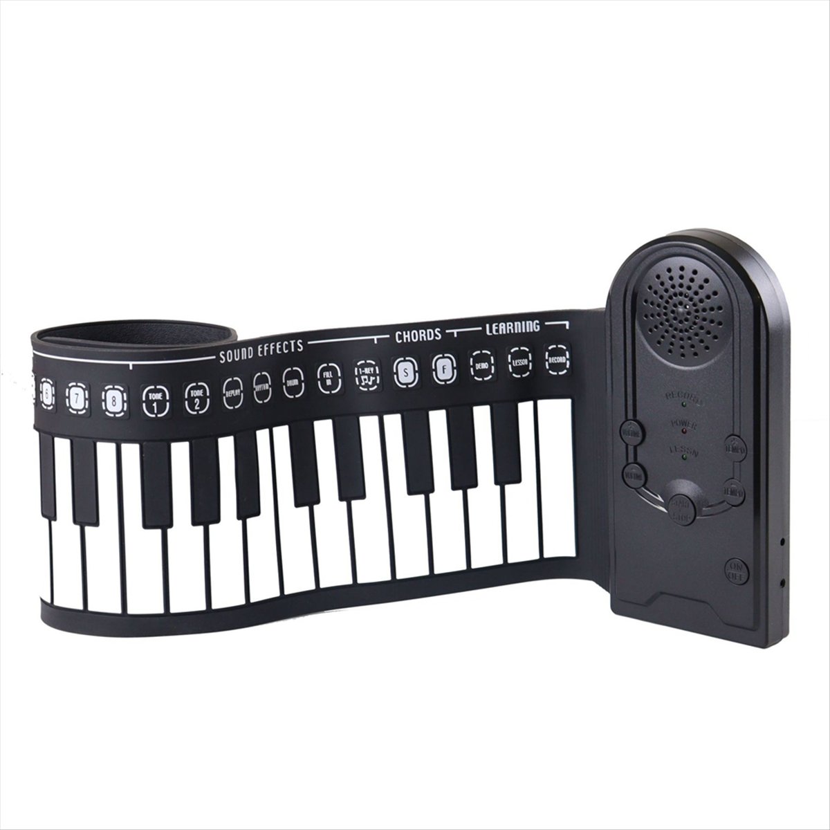49-Key Hand-Rolled Piano with Speaker Portable Folding Children'S Piano Beginner Piano Teaching Instrument White