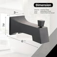 thumbnail image 2 of SUPPLYGIANT™ Tub Spout with Diverter 6" Square Bathtub Faucet with Decorative Matte Black Finish, 2 of 7