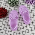 thumbnail image 5 of 3-4 Years Jelly Sandal Ballet Flat for Little Girls, Toddler Shoes Baby Boys Girls Cute Candy Colors Hollow Out Non-slip Soft Sole Beach Roman Sandals Purple, 5 of 6