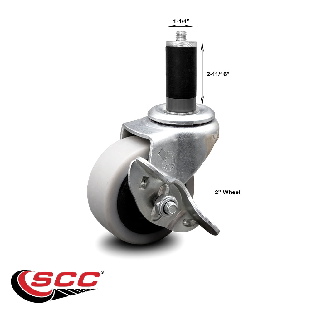 Service Caster 2 Inch Swivel Thermoplastic Rubber Caster and 11/4