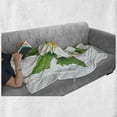 thumbnail image 6 of Jasmine Soft Flannel Fleece Throw Blanket, Watercolor Effect Jasmine Nosegay Print Freshness and Purity Theme, Cozy Plush for Indoor and Outdoor Use, 50" x 60", Lime Green White, by Ambesonne, 6 of 6