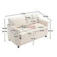 thumbnail image 3 of Loveseat Sofa, 52" Modern Upholstered 2 Seater Sofa Couch with Thick Removable Seat Cushion, Chenille Fabric Deep Seat Sofa for Living Room Small Space Apartment, Beige, 3 of 7