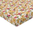thumbnail image 4 of Ambesonne Victorian Fitted Sheet, Vintage Vibes Crane Birds, King Size, Earth Yellow Green and Pink, 4 of 5