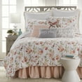 thumbnail image 2 of Levtex Home - Pippa Quilt Set - Twin Quilt + One Standard Pillow Sham - Floral Birds - Salmon, Blush, Pink and Grey - Quilt Size (68x86in.) and Pillow Sham Size (26x20in.) - Reversible - Cotton Fabric, 2 of 5
