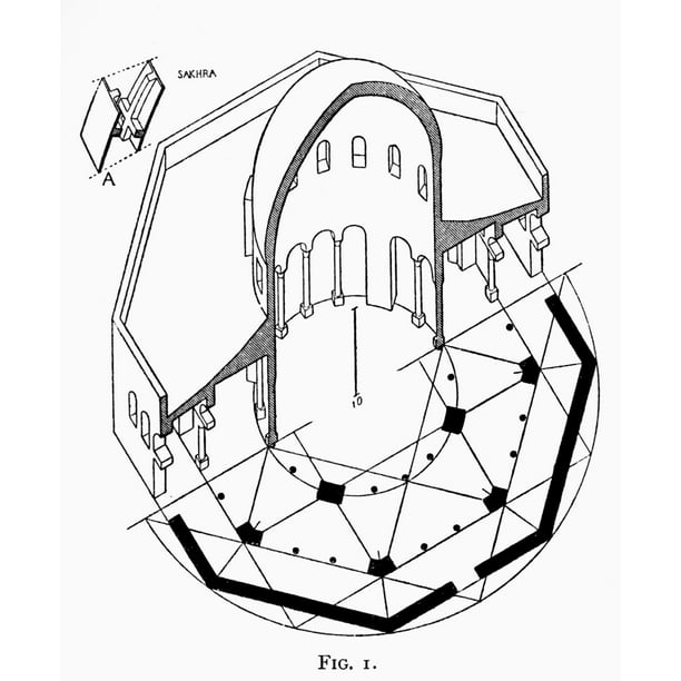 Dome Of The Rock. /Ncross Section And Floor Plan Of The
