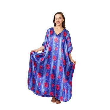 Up2date Fashion's Women's Caftan / Kaftan, Deep Sea Lilies Print