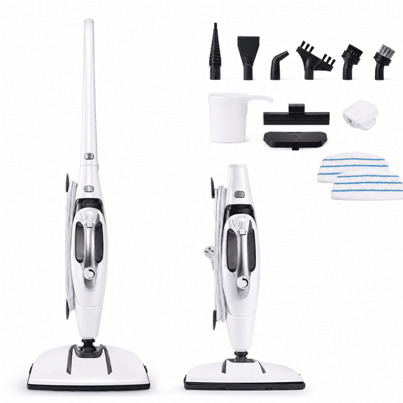 GLEEHILL 10 in 1 Steam Mop with Attachments, Folding Steam Mop with Detachable Handheld Steamer, Steam Mop for floors, Carpet, Wall Cleaner Mop Steamer