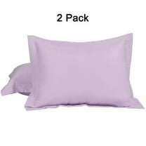 PiccoCasa 2 Pack 1800 Microfiber Oxford Pillowcases,  Queen Lavender