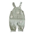 thumbnail image 3 of mgoYE Baby Girl Overalls Romper with White Floral Embroidery, Suspender Jumpsuit Pants Clothing Outfit for Toddlers, 3 of 7