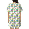 thumbnail image 6 of Fotbe Rainbow Llama Print Pajama Set for Women 2 Piece Loungewear Short Sleeve Tops and Shorts Set Soft Sleepwear-XX-Large, 6 of 7
