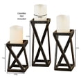 thumbnail image 3 of Mylle Geometric Black Metal Candleholders Set of Three, 3 of 5