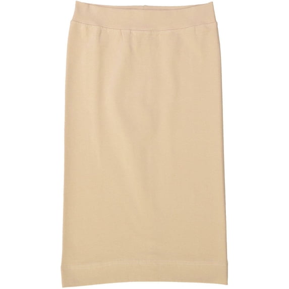 Stretch Pencil Skirt For Women By Kiki Riki - Knee Inch Length Pencil Skirt With Elastic Waist- Comfortable Fit Pencil Skirt - High Waist Pencil Skirt For Work, Office, Business, Church nude small
