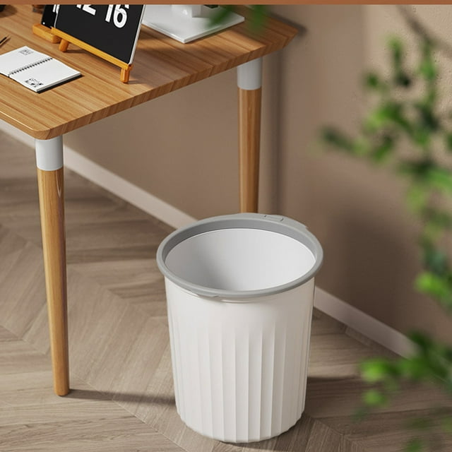 Dvkptbk Small Trash Can, Bathroom Trash Can, Slim Waste Basket, Round Garbage Can, Plastic Trash Bin for Kitchen, Dorm, Bedroom, Office, Living Room, Study, Compact Spaces