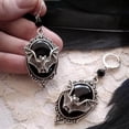 thumbnail image 6 of CILENON Women Women Earring Vintage Bat Oval Dangle Huggie Earrings Halloween Party Jewelry Gift Black (Black,One Size), 6 of 6