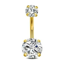 Stainless Steel Belly Button Ring Gold Piercing Jewelry 0.63x0.39x0.2x0.32in 1 Piece