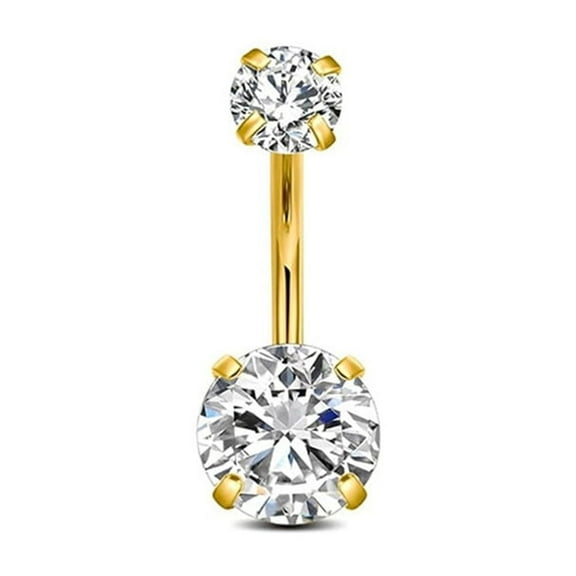 Stainless Steel Belly Button Ring Gold Piercing Jewelry 0.63x0.39x0.2x0.32in 1 Piece