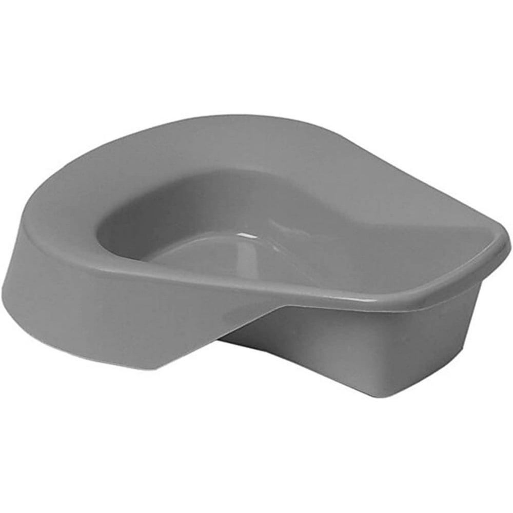 Case of 20 Graphite Pontoon Bedpans 14", Capacity 250 lbs. Plastic Contoured Bedpan for Bedbound