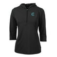 thumbnail image 2 of Women's Cutter & Buck  Black Charlotte Knights Virtue Eco Pique Recycled 3/4-Sleeve Half-Zip Pullover Hoodie, 2 of 3