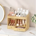thumbnail image 2 of Large Makeup Organizer with Drawers, Bamboo Countertop Cosmetic Storage for Dresser Vanity Organizer Beauty Desk Skincare Holders Container Make Up Organizing for Lipstick, 2 of 14