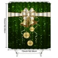 4Pcs Christmas Shower Curtains Set for Bathroom, Golden Bell Shower