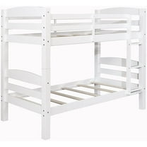 Bowery Hill Twin Over Twin Solid Wood Bunk Bed in White