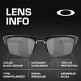 thumbnail image 4 of Oakley OO9154 Half Jacket 2.0 XL Irregular Shaped Non-Polarized Sunglasses for Men - Includes Official Eyewear Kit - Polished Black Frame with Black Iridium Lens, 4 of 7