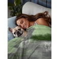 thumbnail image 3 of Green Ombre California King Size Flat Sheet, Wrinkleproof & Fadeproof Cooling Flat Bed Sheet Only, Farmhouse Abstract Mottled Texture Art Breathable Soft Bedding Top Sheets 108 x 98 Inches, 3 of 8