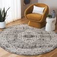 thumbnail image 2 of SAFAVIEH Vintage Tabriz Kandy Medallion Area Rug, Gray/Charcoal, 6'7" x 6'7" Round, 2 of 7