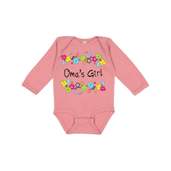 Inktastic Omas Girl- Bright Flowers Girls Long Sleeve Baby Bodysuit