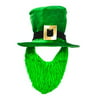 4E's Novelty ST. Patricks Day Costume Green Leprechaun Top Hat and Beard