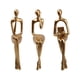 thumbnail image 4 of 3 piezas de estatua de pensador sentado, escultura de resina, artesanía, personaje moderno abstracto para Oro, 4 of 9