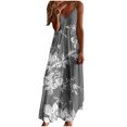 thumbnail image 4 of FcBaudy Robe Mi-Mollet Sans Manches à Col en V, Robes d'Été pour Femmes, Robes pour Femmes Robes Mi-Mollet pour Femmes Été Décontracté-Col Imprimé Sans Manches Robe Longue de Plage Robe Femme, 4 of 8