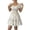 Beige, variant on HAJWOH Summer Dresses for Women Vacation Smocked Square Neck Floral Mini Dress Short Sleeve Ruffle Peasant Sundress