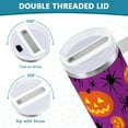 thumbnail image 4 of Emelivor Halloween Spider Web Pumpkin 40 oz Tumbler with Lid and Straw Insulated Tumblers with Handle Travel Coffee Mug Cup Large Water Bottles Cup for Men Women Sports Gym, 4 of 6