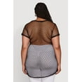 thumbnail image 5 of Womens Plus Size New York Rhinestones Fishnet Tunic Top, 5 of 5