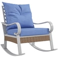 thumbnail image 1 of Outsunny Outdoor Rocking Chair with Soft Cushion for Garden Light Blue, 1 of 10
