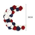 thumbnail image 3 of Lksixu Patriotic Roses Wreath for Front Door, 12 inch Moon-Shape Red White & Blue Silk Roses Garland, 4th of July Realistic Artificial Flowers Wreath Independence Day Hanging Ornaments for Wall, 3 of 6