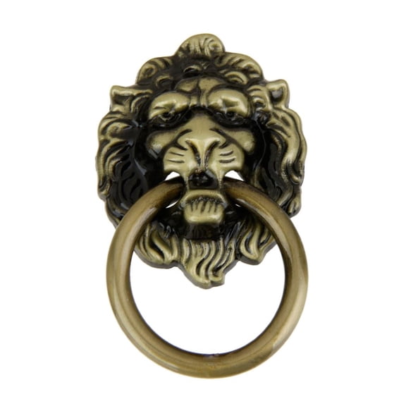 Vintage Brass Handles Decorative Lion Head Knob Dresser Drawer Door Pull s , Brass