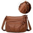 thumbnail image 4 of Women's Soft Leather Shoulder Bag Vintage Crossbody Bags Large Capacity Handbags, 4 of 9