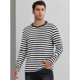 thumbnail image 2 of DARING DIVA Men's Striped Sweatshirts  Stripes Long Sleeve Casual T-Shirt S Black White, 2 of 6