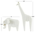 thumbnail image 3 of 7", 16"H White Polystone Cubist Inspired Elephant, Giraffe Sculpture with Gold Accents, by DecMode (2 Count), 3 of 11