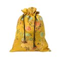 thumbnail image 1 of EeaseCA Silk Drawstring Bag Chinese Style Jewelry Pouch Storage Bag for Wedding Party (Yellow, Random Pattern), 1 of 8