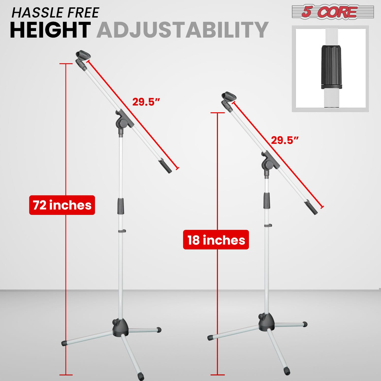 Tripod Mic Stand Floor 2Pcs Adjustable 18 to 72 Inches Sturdy Boom Arm Holder Microphone Stands Pedestal Para Microfono for Singing
