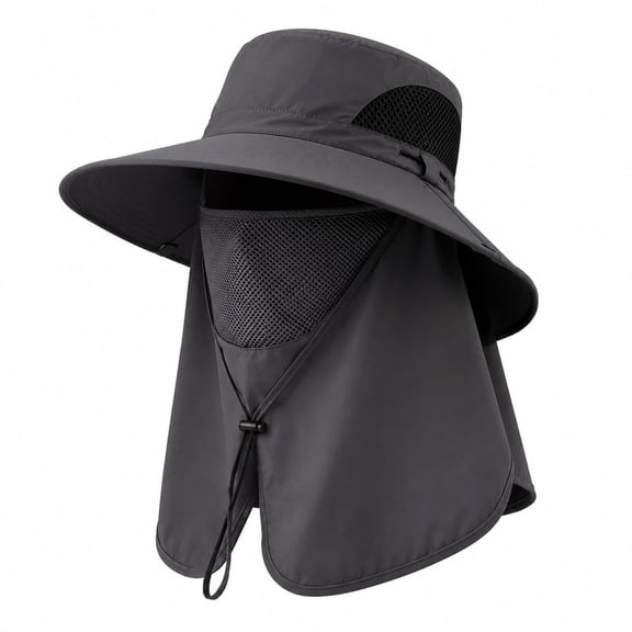 UPF 50  Sun Protection Hat with Full Face & Neck Coverage, Uv Protection Bucket Wide Brim Hat for Fishing Hiking Men Women
