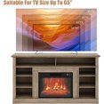 thumbnail image 3 of 2025 New 58 Inch Farmhouse TV Stand with 23" 1400W Electric Fireplace, Wood Entertainment Center TV Console Cabinet with Open Storage Shelves, Remote Control, 3 Level Adjustable Flame, Timer, 3 of 7