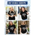 thumbnail image 2 of XCHQRTI American Stars Stripes Women Plus Size Tshirt 4th of July Patriotic Tee Short Sleeve 2x-5x, 2 of 7
