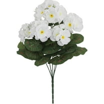 Nanoei Artificial Geranium Plant, Plastic, UV Protected, Indoor Outdoor Decor for Wedding Centerpiece, 1 Piece White