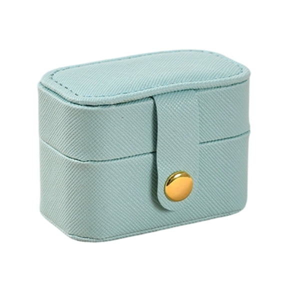Lshylf PU Leather Wedding Ring Box Pillow Holder Earrings Storage For Proposal Engagement,Sky Blue,2.56*1.77 in
